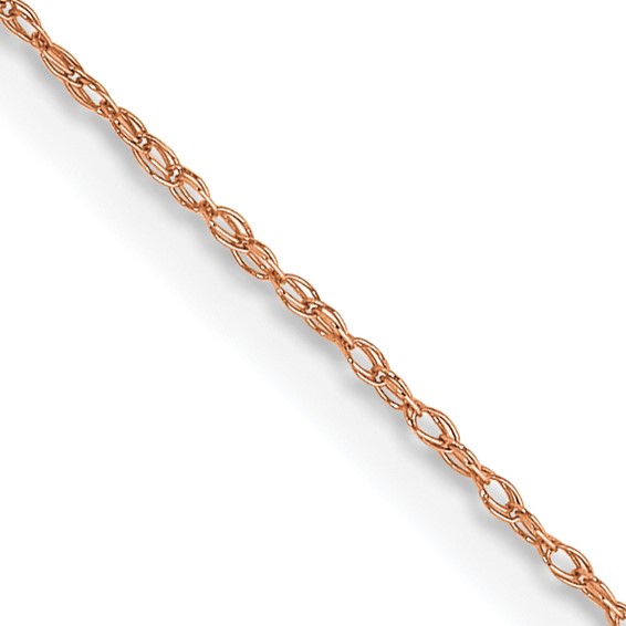 14k  Rose Gold .5 mm Carded Cable Rope Chain