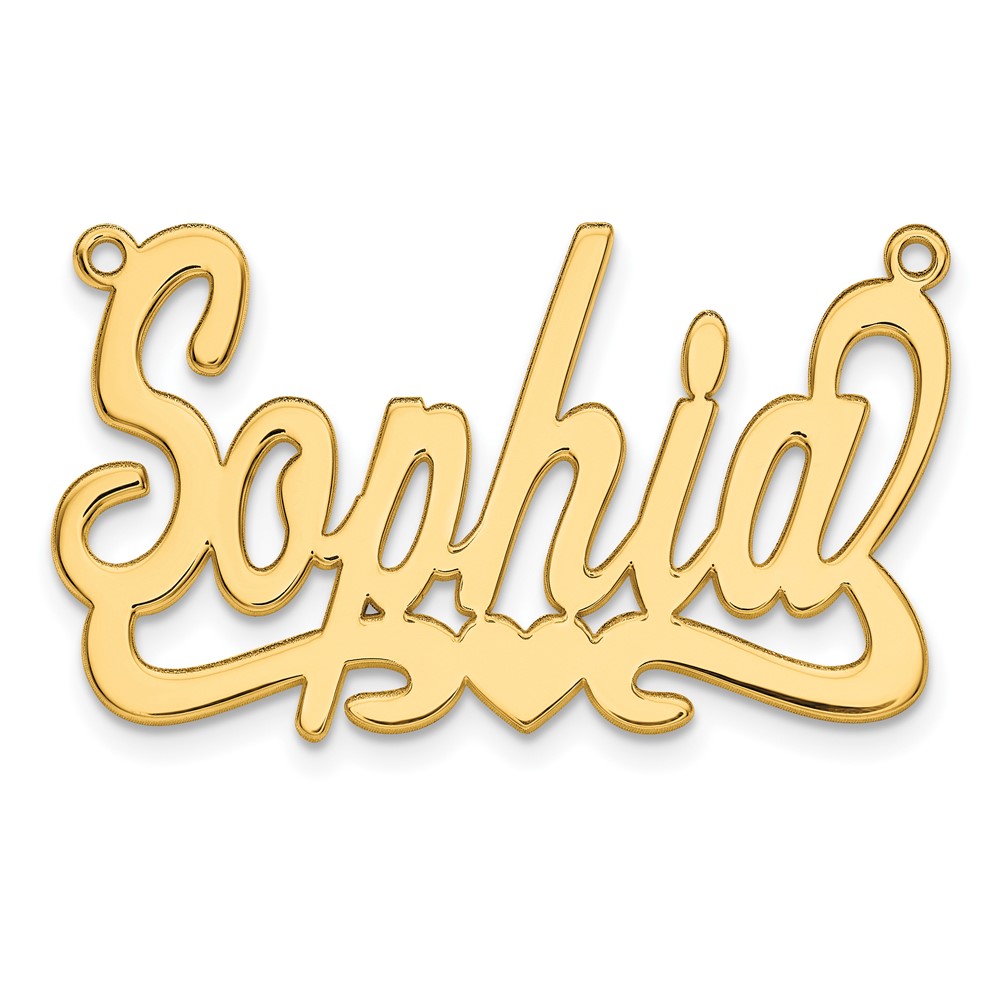 Sterling Silver/Gold-plated Polished with Heart Name Plate