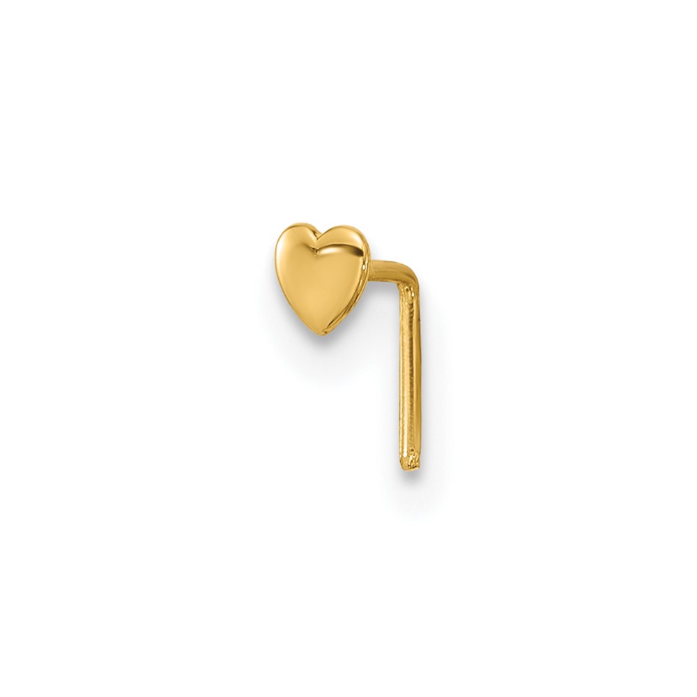 14k Heart Nose Stud