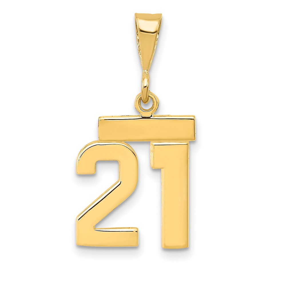 10ky Small Polished Number 21 Charm