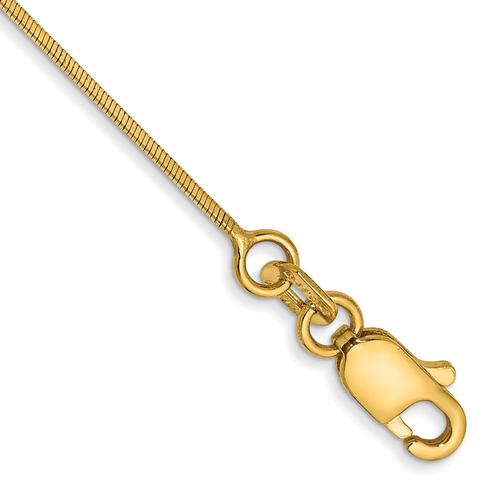 14k .8mm Octagonal Snake Chain Anklet
