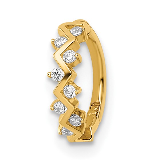 14k 16 Gauge CZ Cartilage Ring