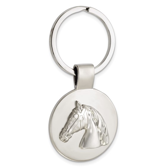 Pewter Finish Horse Head Key Chain