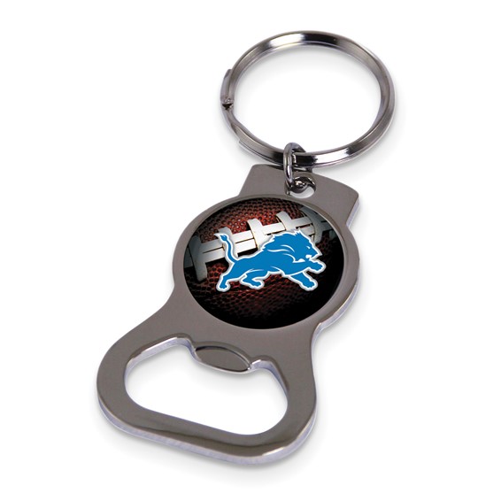 NFL Detroit Lions Silver-tone Bottle Opener Key Ring by Rico Industries