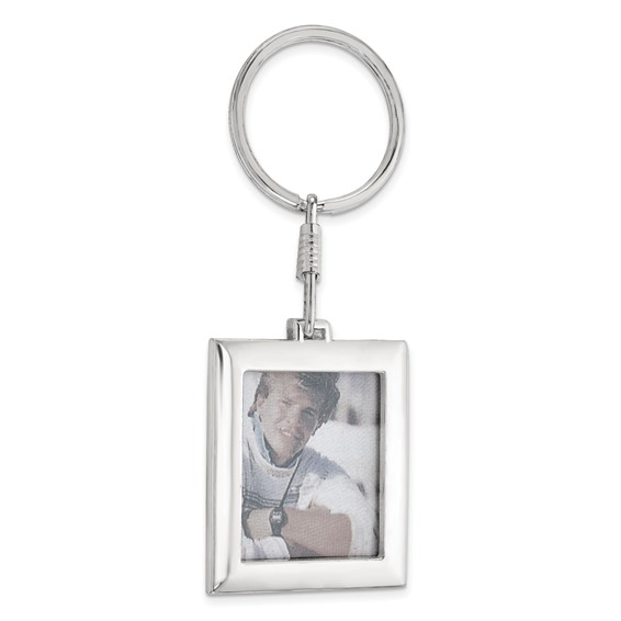 Silver-tone 1x1 Inch Photo Frame Key Ring