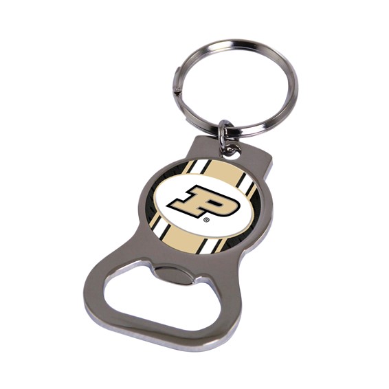NCAA Purdue Silver-tone Bottle Opener Key Ring by Rico Industries