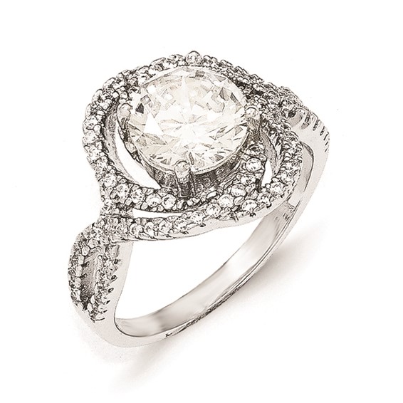 Cheryl M Sterling Silver CZ Fancy Ring