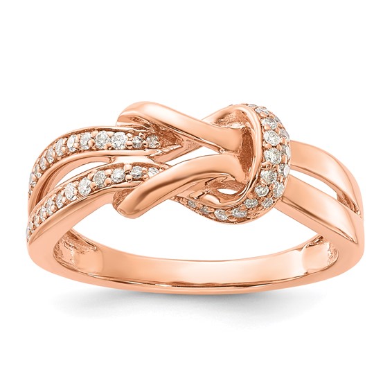 Sterling Silver with Rose PlateSterling Silver CZ Fancy Band