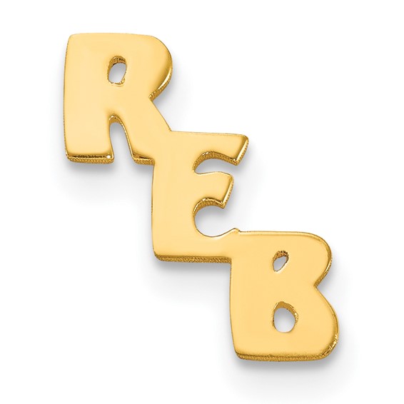 Sterling Silver/Gold-plated Small cut-out Monogram Tie Tac