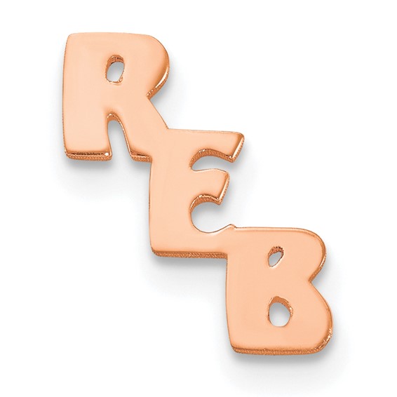 Sterling Silver/Rose-plated Small cut-out Monogram Tie Tac