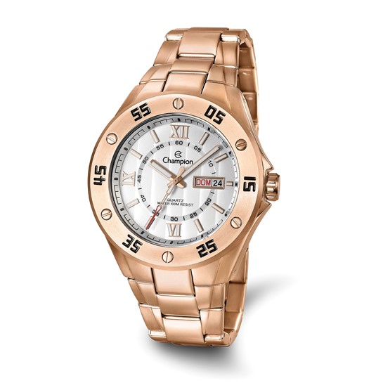 Champion Round Dial Rose IP-plated Stainless Steel Watch