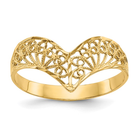 14k Diamond-Cut fancy Filigree Ring