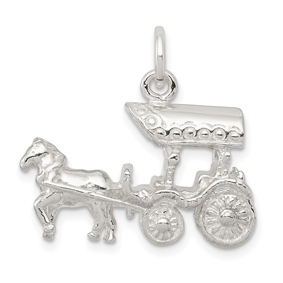 Sterling Silver Horse and Carriage Charm