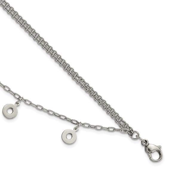 Stainless Steel Polished Multi-Strand Circles Bracelet
